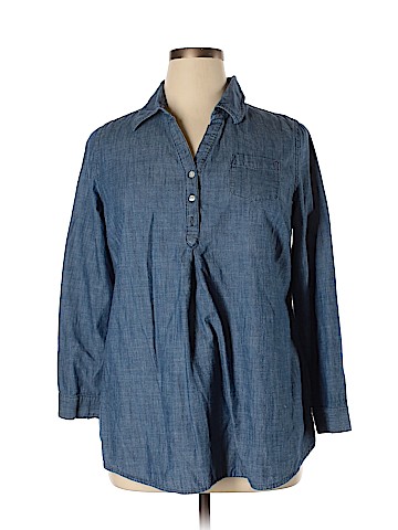 Old Navy 3/4 Sleeve Button-Down Shirt (view 1)