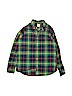 Lands' End 100% Cotton Plaid Green Long Sleeve Button-Down Shirt Size 14 - 16 - photo 1