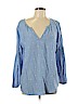 Old Navy 100% Polyester Blue Long Sleeve Blouse Size L - photo 1