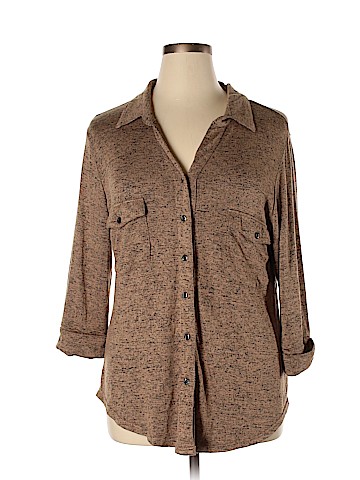 Ashley Blue Long Sleeve Button-Down Shirt (view 1)