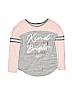 Justice 100% Cotton Stripes Graphic Pink Long Sleeve T-Shirt Size 10 - photo 1