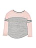 Justice 100% Cotton Stripes Graphic Pink Long Sleeve T-Shirt Size 10 - photo 2