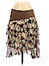 W by Worth 100% Silk Brown Silk Skirt Size 8 - photo 1