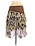 W by Worth 100% Silk Brown Silk Skirt Size 8 - photo 2