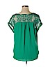 Maurices 100% Polyester Green Short Sleeve Blouse Size 14 (0) - photo 2
