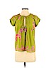 Calypso St. Barth Green Short Sleeve Blouse Size S - photo 1