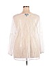 Lane Bryant 100% Nylon Ivory Long Sleeve Blouse Size 28 - 26 Plus - photo 2