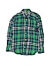 Gap Kids 100% Cotton Green Long Sleeve Button-Down Shirt Size 10 - photo 1