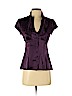 Nanette Lepore 100% Silk Purple Short Sleeve Silk Top Size 2 - photo 1