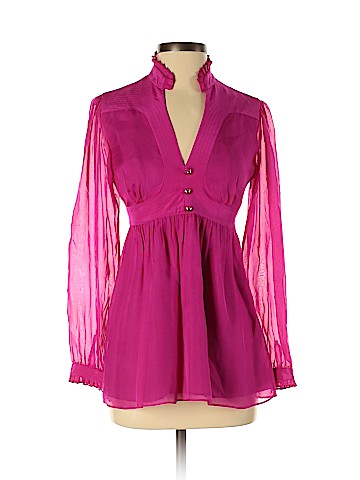 Shoshanna Long Sleeve Silk Top (view 1)