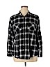 Belle By Kim Gravel 100% Polyester Black Long Sleeve Button-Down Shirt Size XL - photo 1