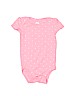 Carter's 100% Cotton Hearts Pink Short Sleeve Onesie 0-3 MO / 3 MO - photo 1