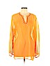 Beware! 100% Polyester Orange Long Sleeve Blouse Size 1X - photo 1