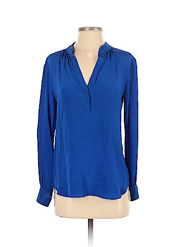 Lavender Brown Long Sleeve Silk Top (view 1)