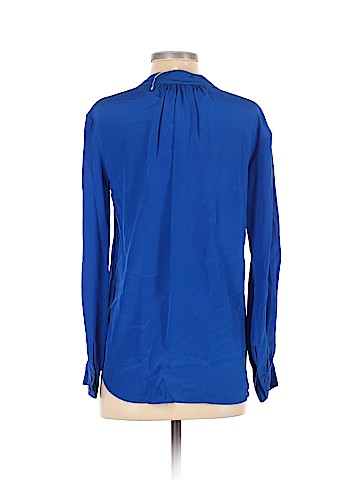 Lavender Brown Long Sleeve Silk Top (view 2)