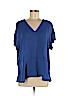 Halogen 100% Polyester Blue Short Sleeve Blouse Size M - photo 1