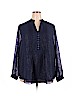 Coldwater Creek 100% Polyester Blue Long Sleeve Blouse Size 3X - photo 1