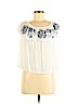 Lily White 100% Rayon White Short Sleeve Top Size M - photo 1
