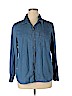 Old Navy 100% Cotton Blue Long Sleeve Button-Down Shirt Size XL - photo 1