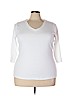 St. John's Bay 100% Cotton White 3/4 Sleeve T-Shirt Size 3X - photo 1