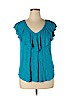 a.n.a. A New Approach 100% Rayon Blue Short Sleeve Top Size XL - photo 1