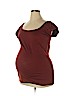 Mimi Maternity Burgundy Short Sleeve Blouse Size L - photo 1