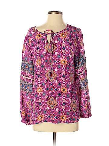 Tolani Long Sleeve Silk Top (view 1)