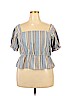 Wild Honey Blue Short Sleeve Blouse Size 2X - photo 1
