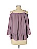 Charlotte Russe 100% Polyester Purple Long Sleeve Blouse Size L - photo 2