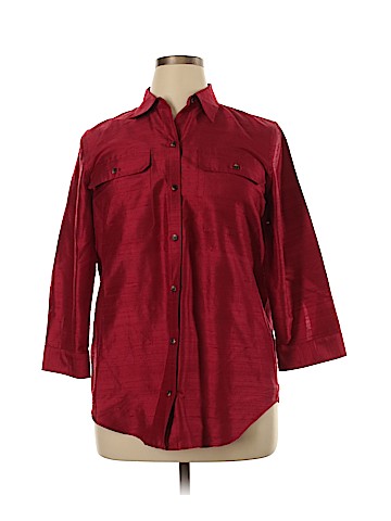 Lauren by Ralph Lauren 3/4 Sleeve Silk Top (view 1)