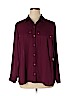 Apt. 9 100% Polyester Burgundy Long Sleeve Button-Down Shirt Size 0X - photo 1