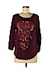 Lucky Brand Burgundy Long Sleeve Top Size M - photo 1