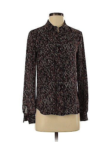 Theory Long Sleeve Silk Top (view 1)