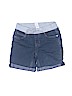 Justice Solid Blue Denim Shorts Size 10 - photo 1
