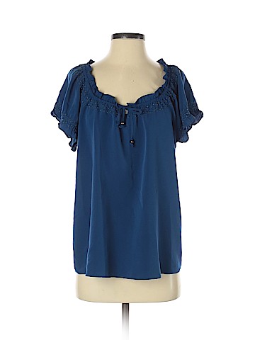 Aqua Short Sleeve Blouse (view 1)