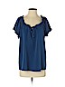 Aqua 100% Polyester Blue Short Sleeve Blouse Size XS - photo 1