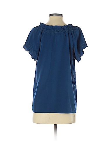 Aqua Short Sleeve Blouse (view 2)