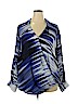 Ashley Stewart 100% Polyester Blue Long Sleeve Blouse Size 20 - photo 1