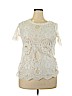 Xhilaration 100% Polyester Ivory Short Sleeve Blouse Size XXL - photo 1