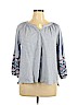 Style&Co 100% Cotton Blue 3/4 Sleeve Top Size XL - photo 1