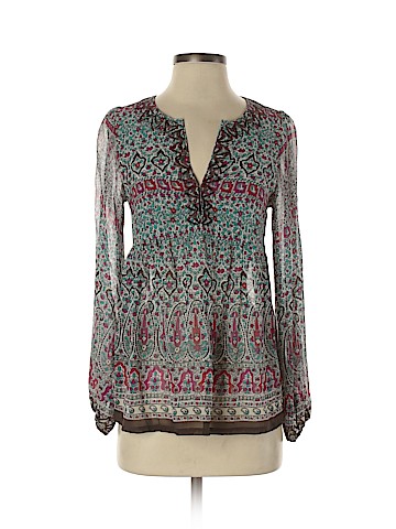 Joie Long Sleeve Silk Top (view 1)