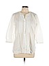 Talbots 100% Cotton White 3/4 Sleeve Button-Down Shirt Size L (petite) - photo 1