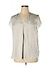 H&M 100% Polyester Ivory Short Sleeve Blouse Size 14 - photo 1