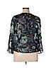 Ann Taylor LOFT 100% Polyester Blue Long Sleeve Blouse Size L (petite) - photo 2