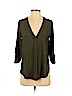 Lush 100% Polyester Green 3/4 Sleeve Blouse Size XS - photo 1