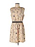 Ann Taylor LOFT 100% Polyester Tan Casual Dress Size M (petite) - photo 1