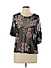 Almost Famous Black Short Sleeve Blouse Size L - photo 1