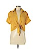 Urban Outfitters 100% Polyester Yellow Short Sleeve Blouse Size M - photo 1