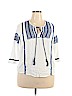 Ellos 100% Rayon White 3/4 Sleeve Top Size 18 - photo 1