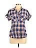 William Rast Blue Short Sleeve Button-Down Shirt Size M - photo 1